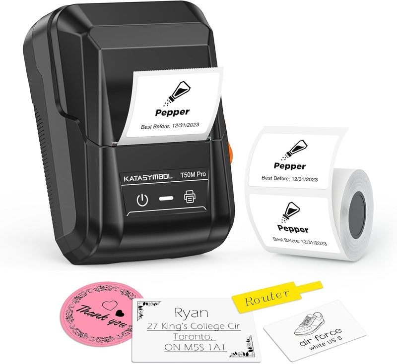 SUPVAN T50M Pro Bluetooth Label Maker Machine with Tape, Wide Waterproof Label, Versatile App with 40 Fonts and 650+ Icons, Inkless Labeler for Home, Kitchen, School, Office Organization, Black - Image 1